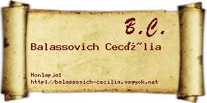Balassovich Cecília névjegykártya